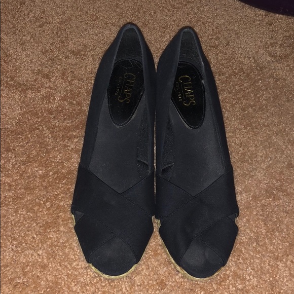 Black Chaps Wedge Heels - Picture 1 of 4